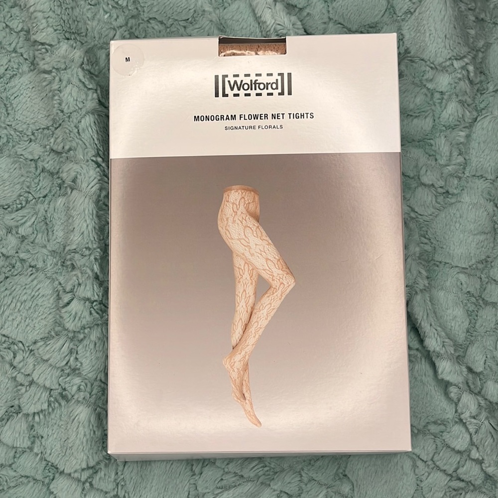 Monogram Flower Net Tights